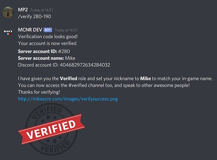 I can't verify on Discord server